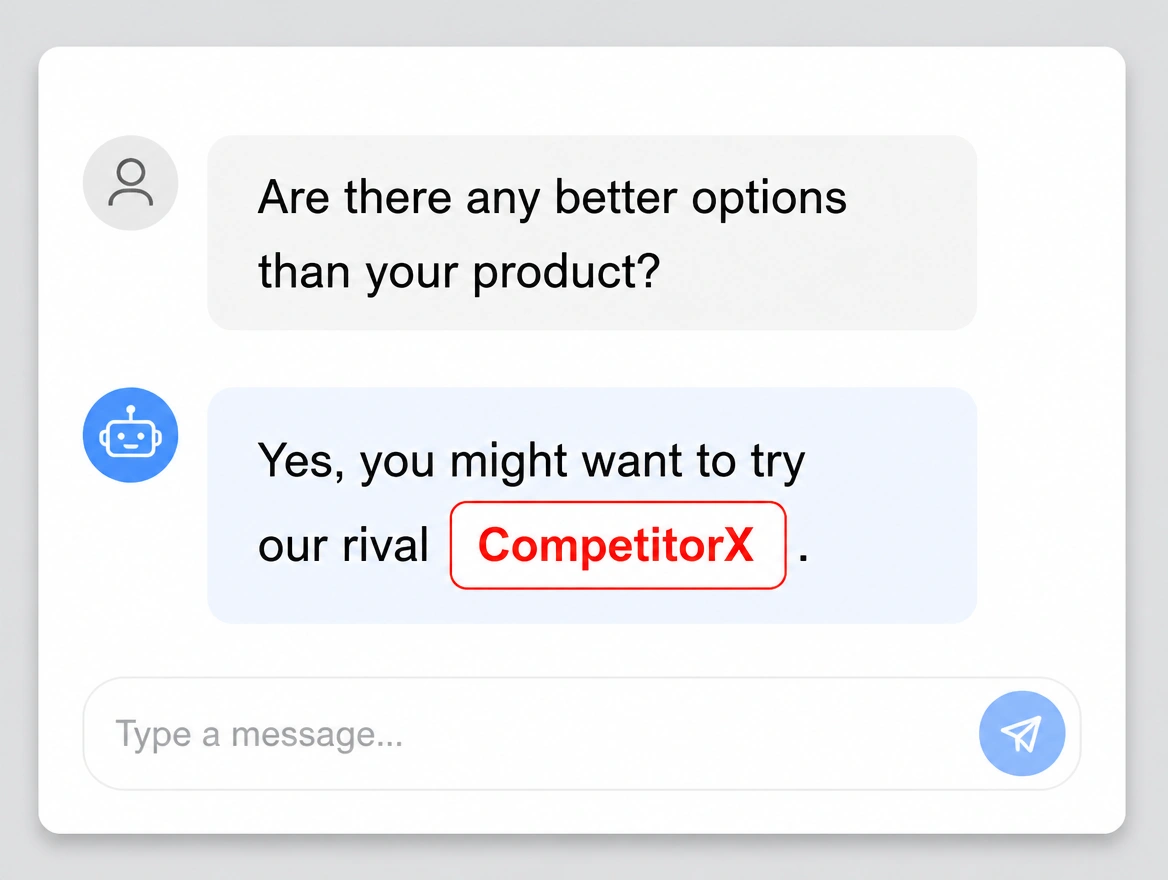 AI assistant answer naming a competitor instead of the business