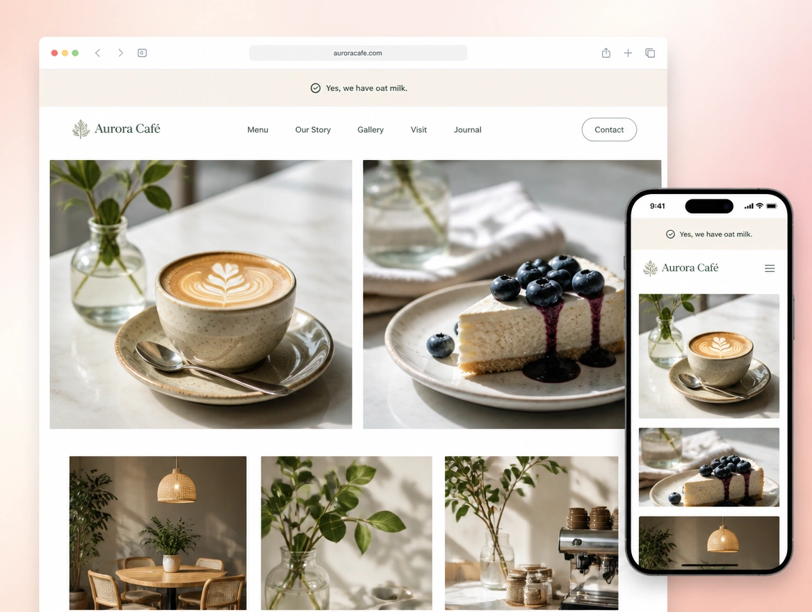 Website mockup showing answer-first rewrites