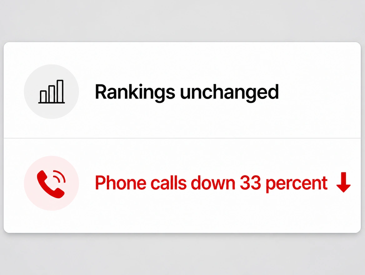 Report showing rankings unchanged while phone calls fall