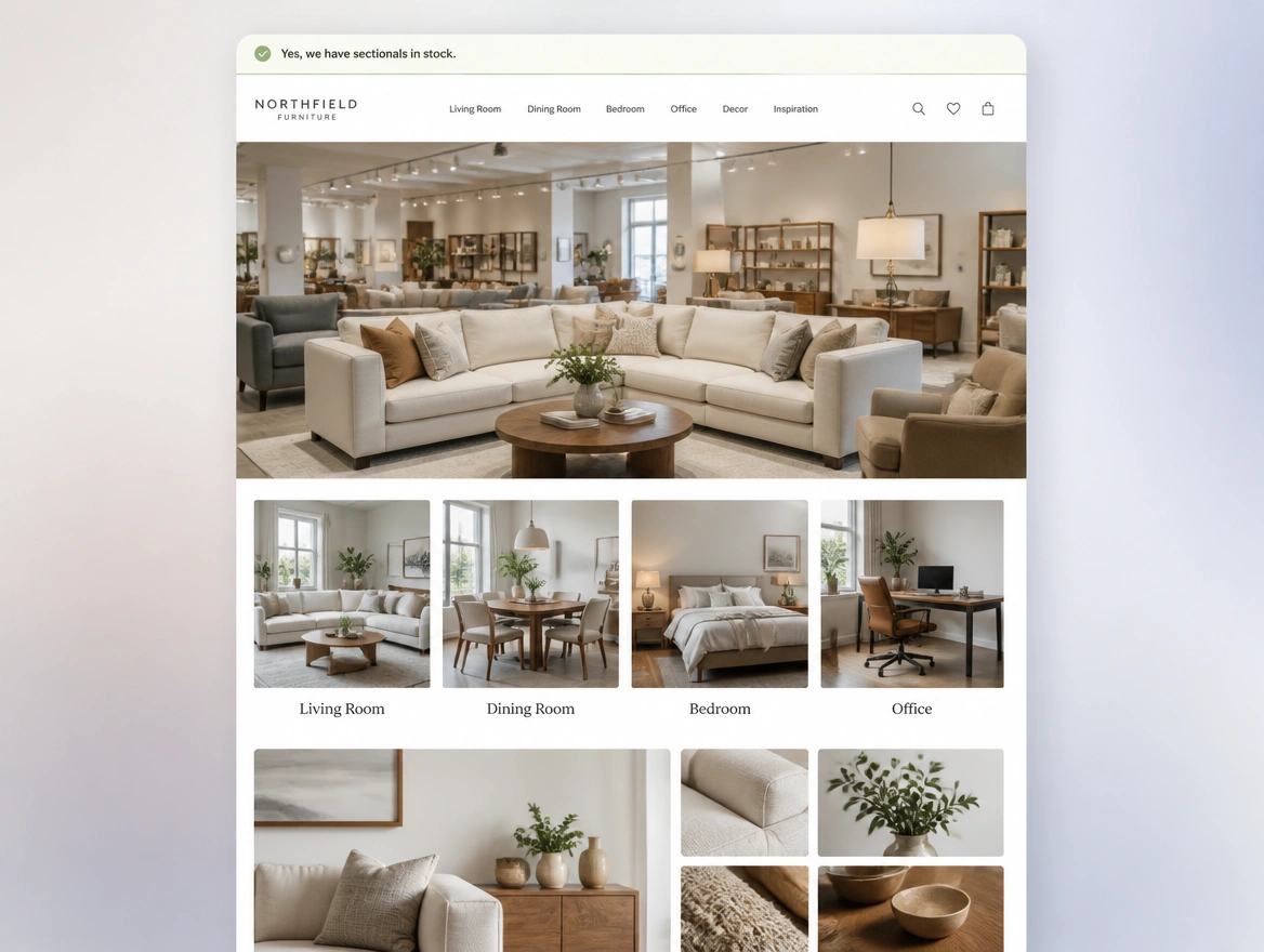 Website mockup showing answer-first rewrites