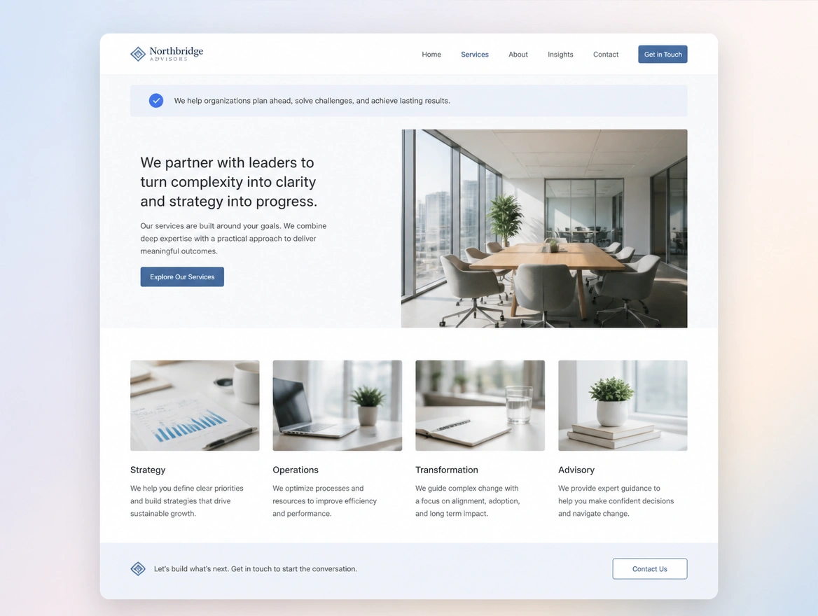 Website mockup showing answer-first rewrites