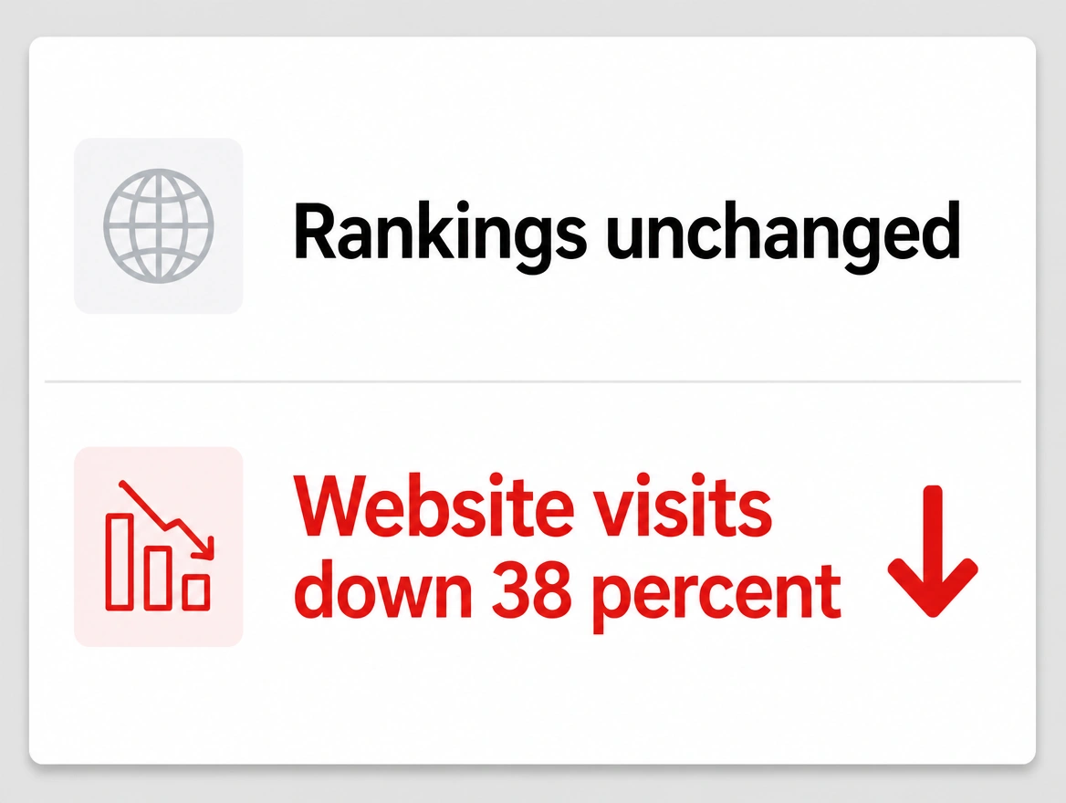 Report showing rankings unchanged while website visits fall