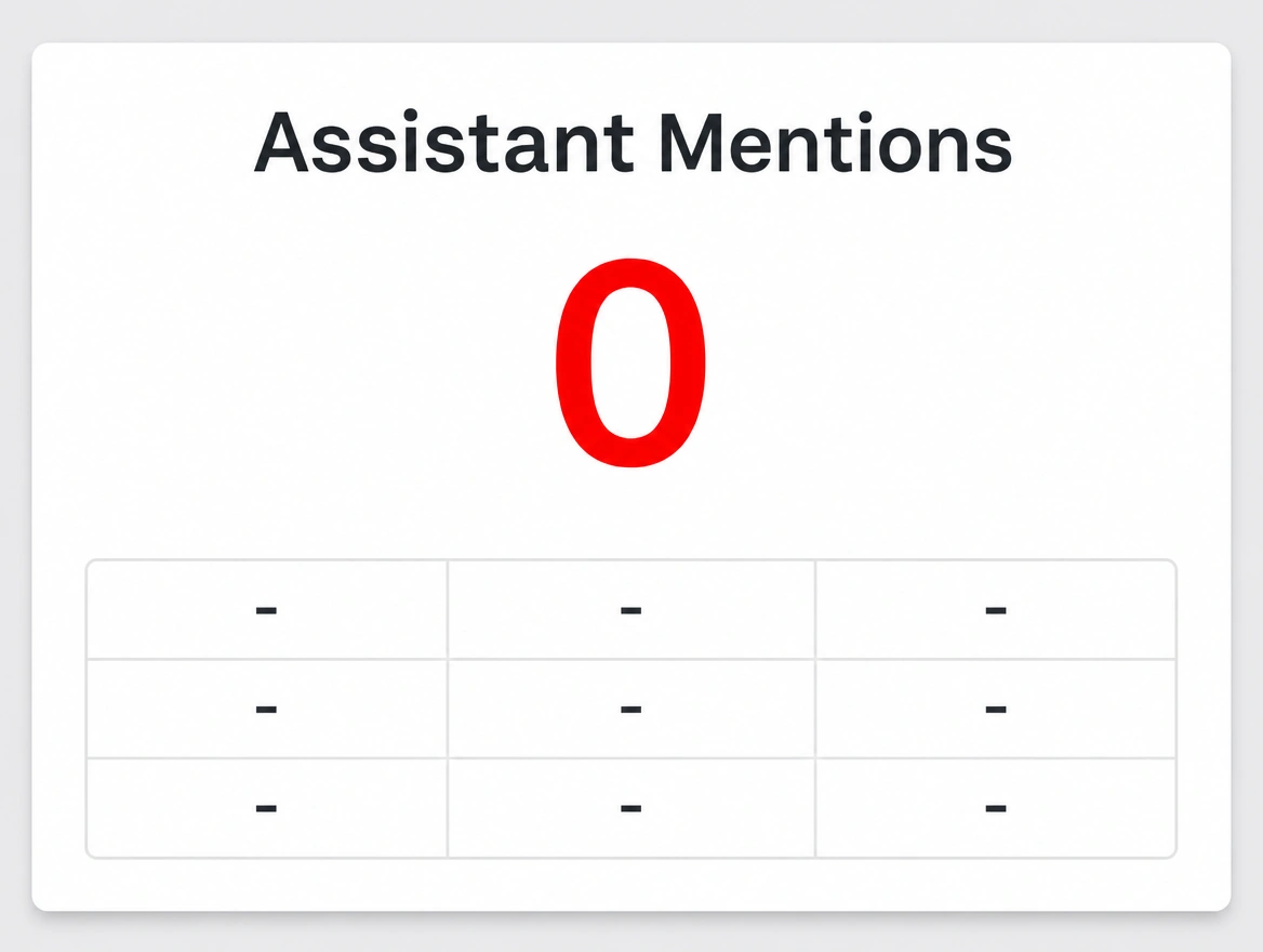 Mention report showing no assistant mentions recorded