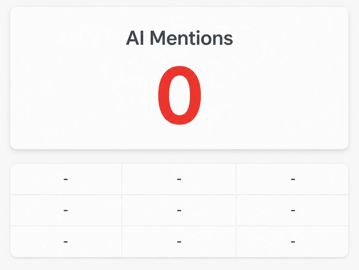Mention report showing no AI mentions recorded