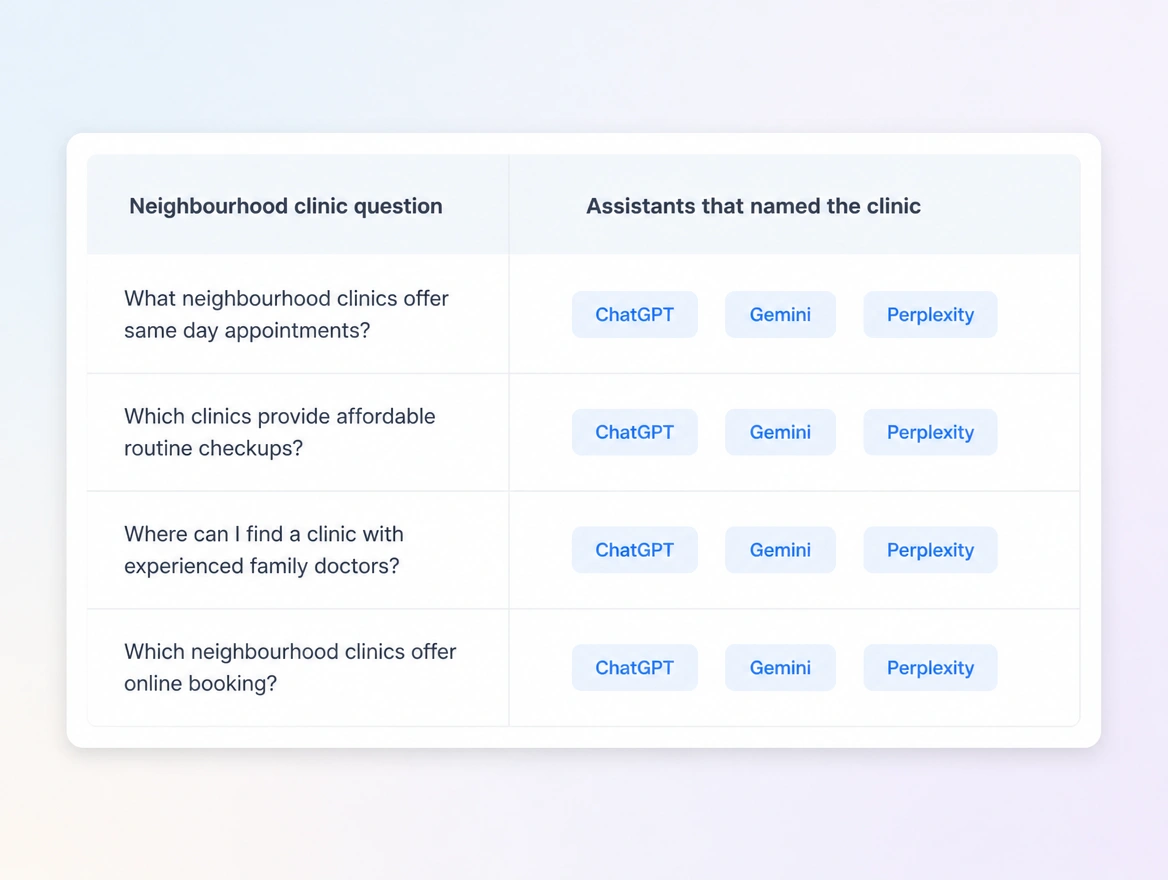 Website mockup showing visibility tracking