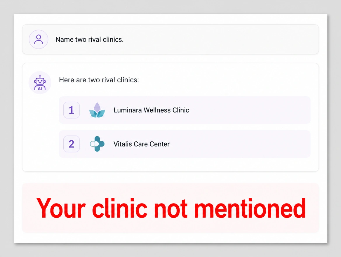 AI answer naming two rival clinics with the clinic unmentioned