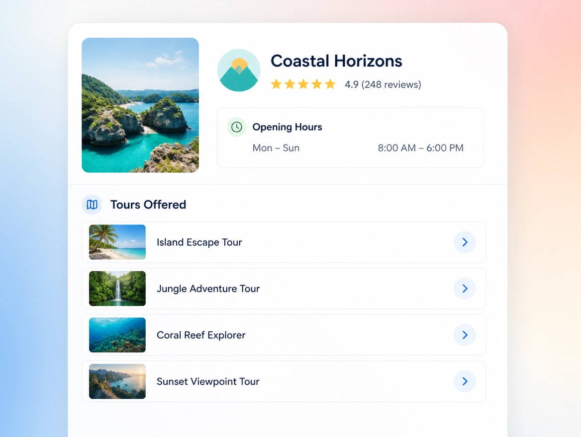Website mockup showing entity consistency