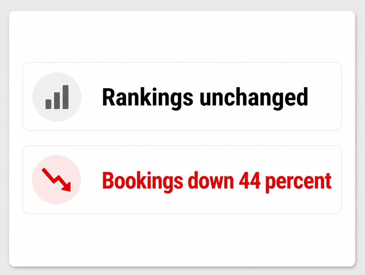 Report showing rankings unchanged while bookings fall