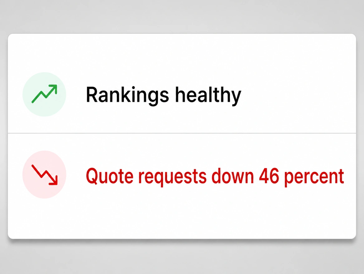 Report showing rankings healthy while quote requests fall
