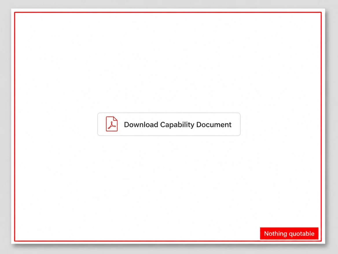 Capability page offering only a document download with nothing quotable