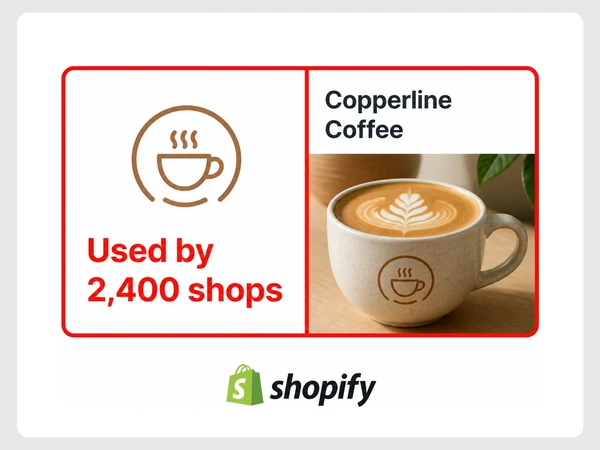 Copperline Coffee uses a generic coffee cup logo already used by 2,400 shops.
