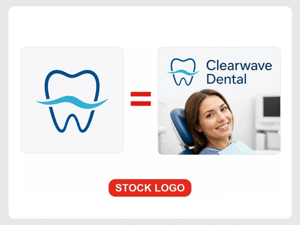 Clearwave Dental uses the same generic tooth logo shown as Stock logo 4182.