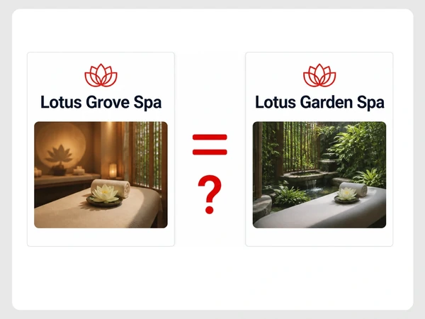 Lotus Grove Spa and Lotus Garden Spa use identical menu layouts, colors, and lotus logos.