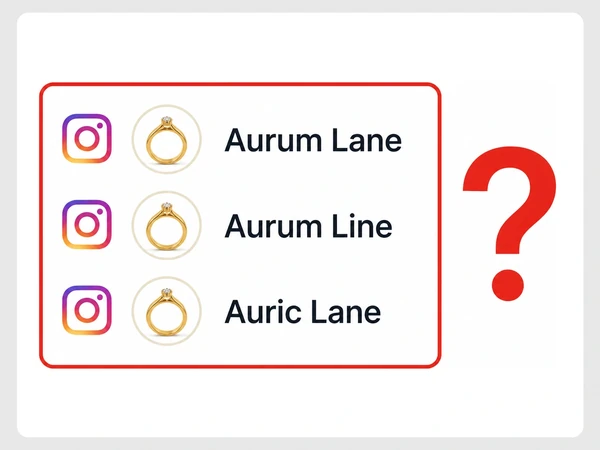 Aurum Lane, Aurum Line, and Auric Lane use identical gold ring logos on Instagram.
