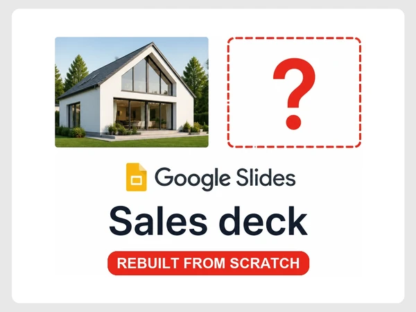 Fernhill Realty's Google Slides sales deck has an empty logo placeholder marked with a red question mark.