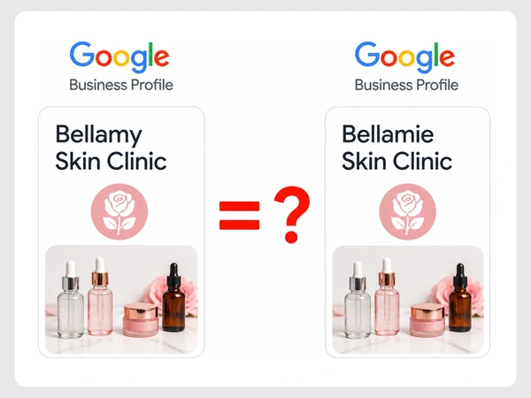 Bellamy Skin Clinic and Bellamie Skin Clinic have nearly identical names, rose logos, and profile photos.