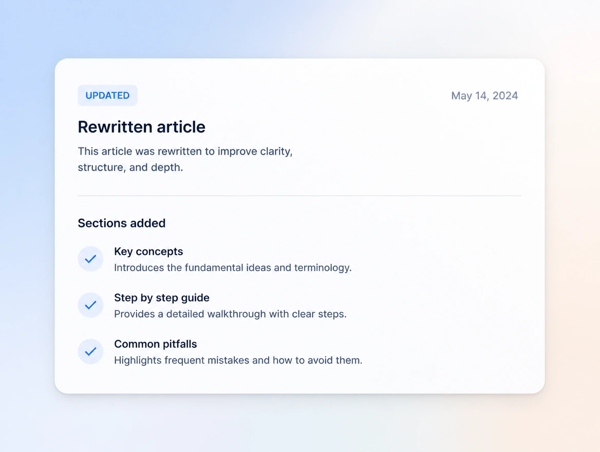 Website mockup showing going back to old posts
