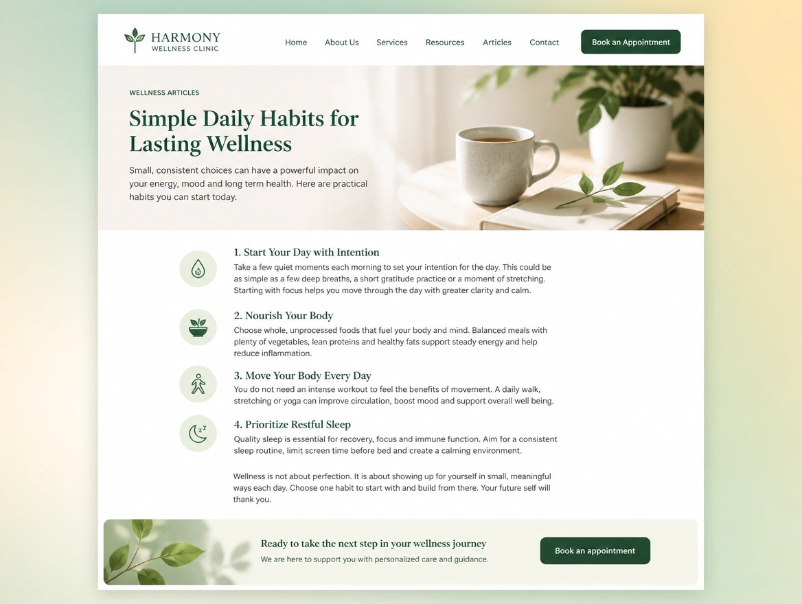 Website mockup showing getting it published