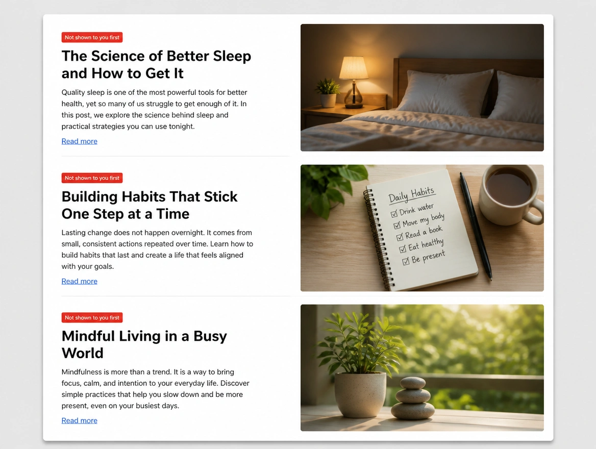 A blog index where posts went live without being shown to you