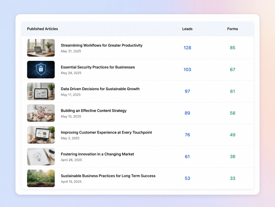 Website mockup showing monthly reporting