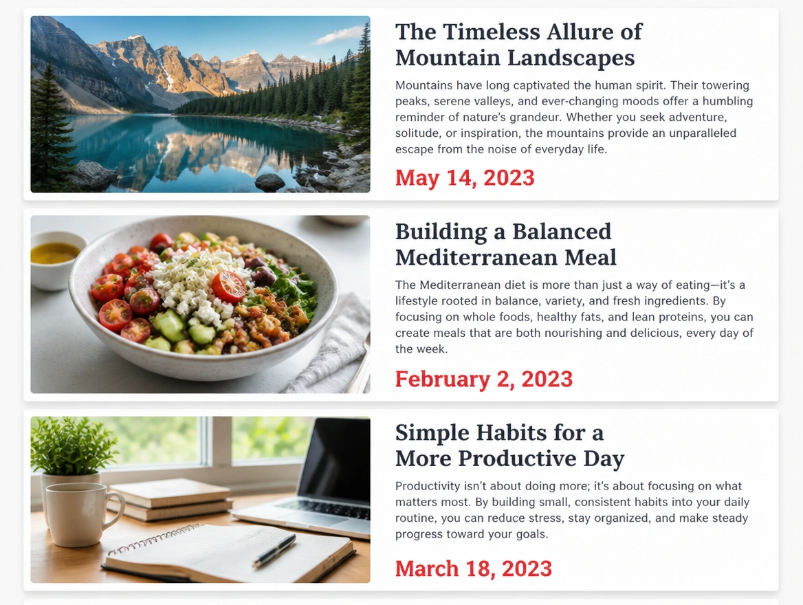 A blog index where the newest post is many months old