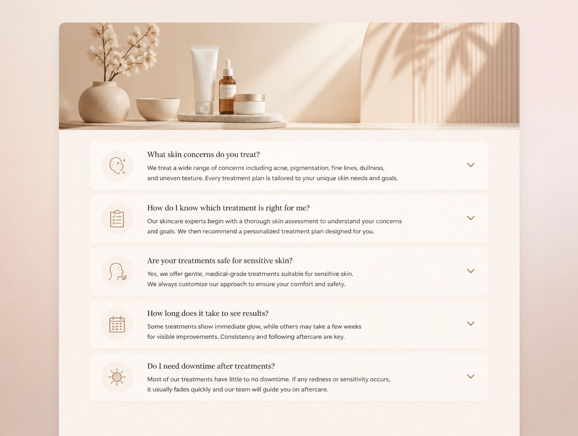 Website mockup showing question pages