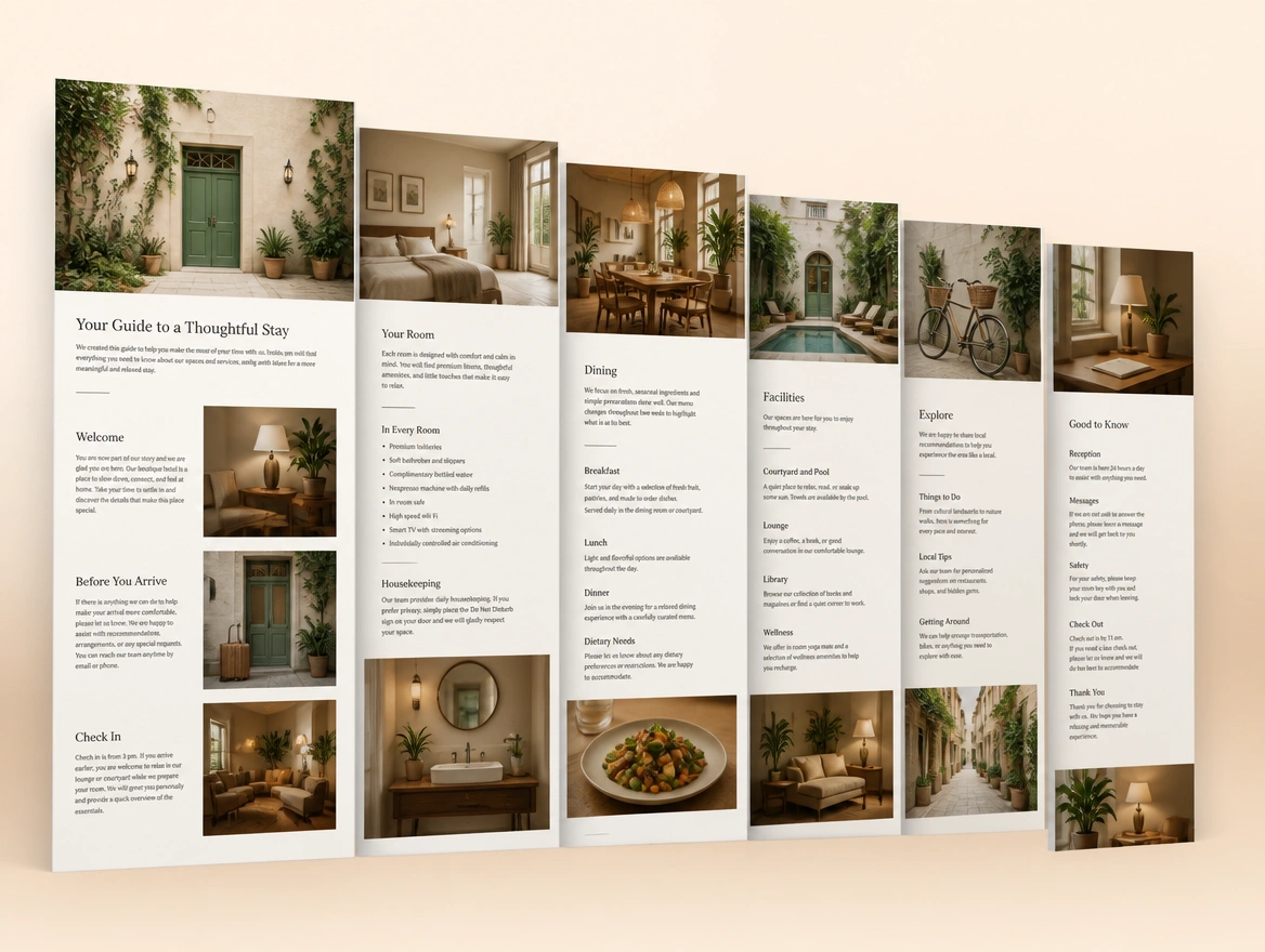 Website mockup showing buyer guides