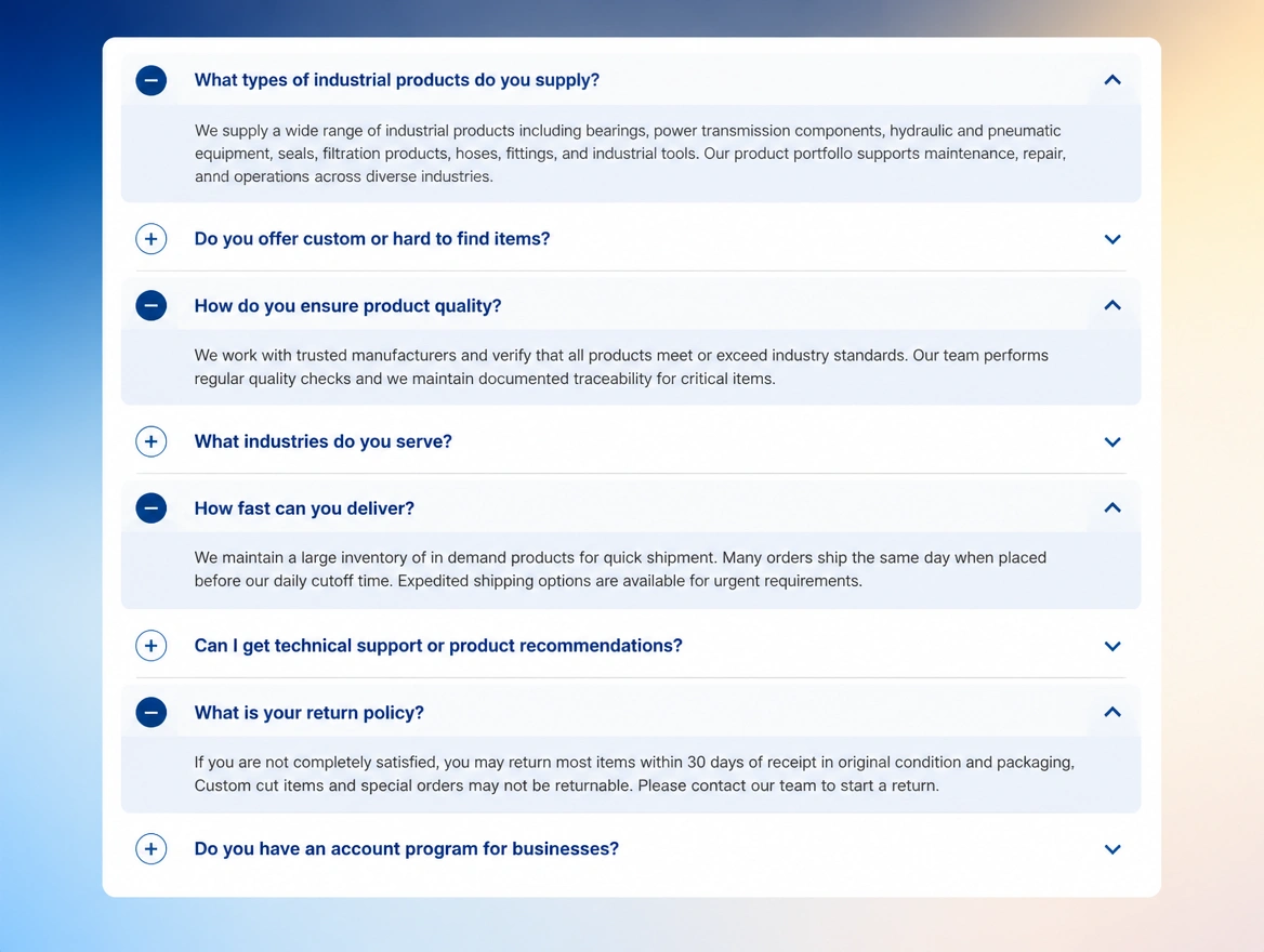 Website mockup showing answer pages