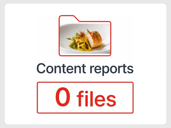 Saffron Table's shared Content reports folder shows zero files inside a red outline.
