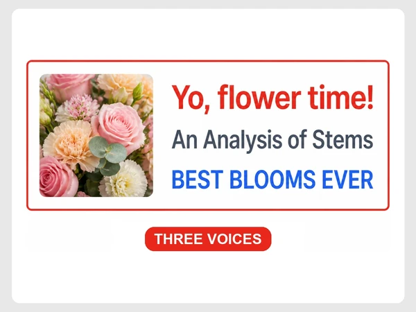 Fern & Bloom's blog shows three headlines written in conflicting voices and styles.