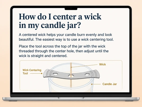 A published candle maker guide page answering one customer question with a simple diagram