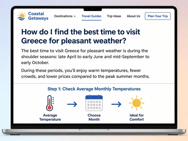 A published travel guide page answering one customer question with a simple diagram
