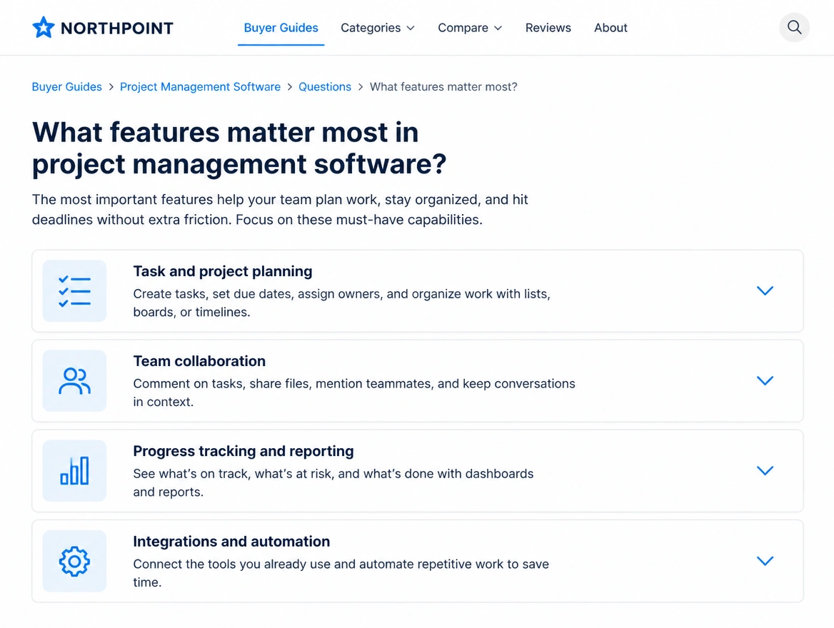 A buyer guide article page answering one purchase question in full