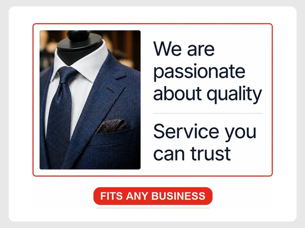 Ashford Tailoring's article uses generic claims about quality and trusted service that could describe any business.