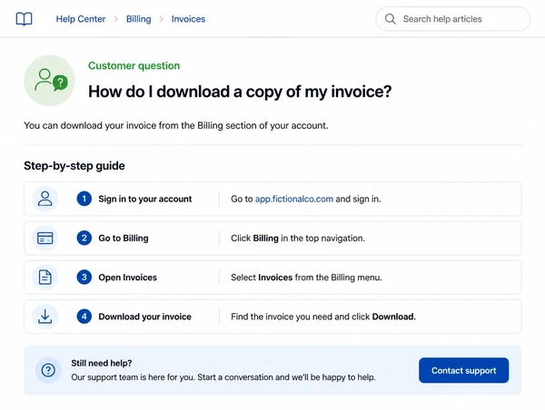 Business guide article built around a customer question
