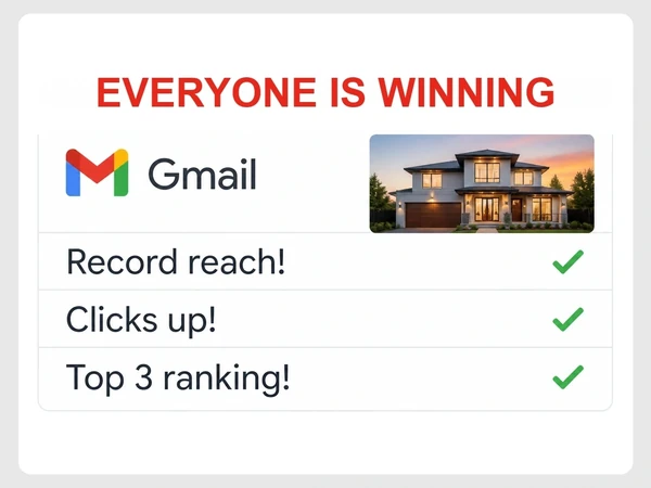 Harbourline Realty's Gmail inbox says Everyone is winning above three positive channel reports.