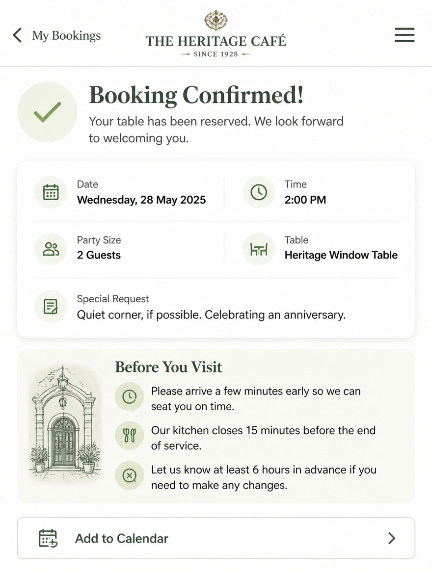 A phone showing a booking made several days in advance