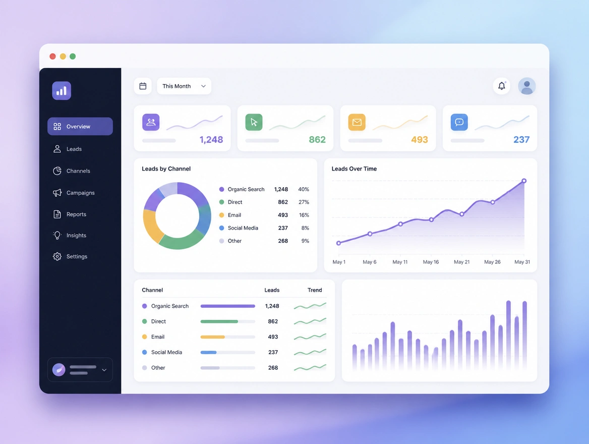 Website mockup showing reporting