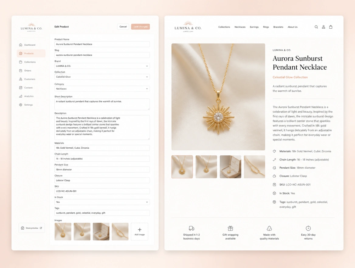 Website mockup showing your catalogue online