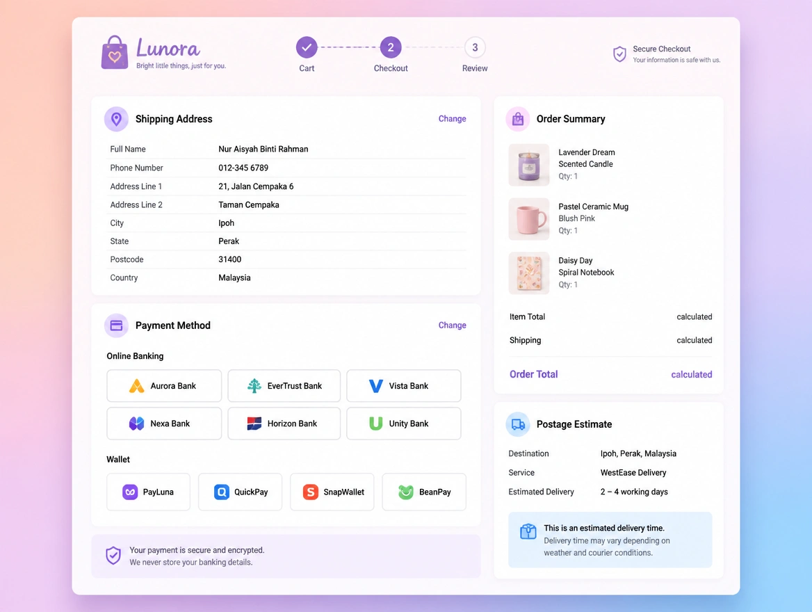 Website mockup showing paying made simple