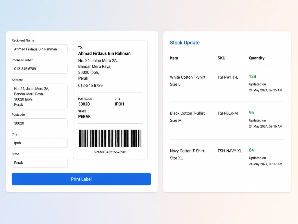 Website mockup showing tools that talk to each other