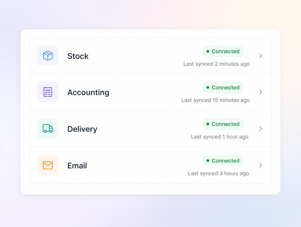 Website mockup showing systems kept in step