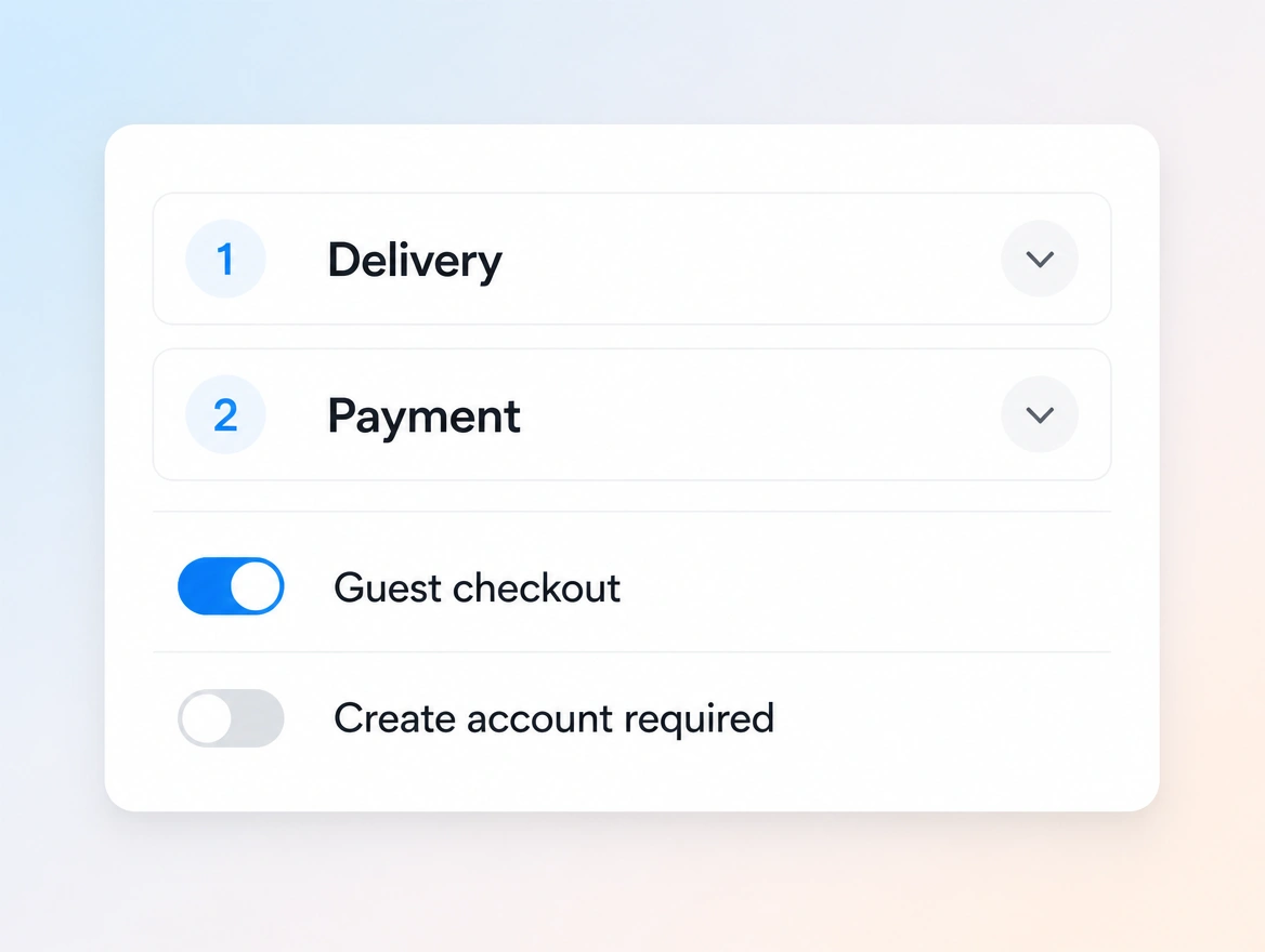 Website mockup showing checkout optimisation