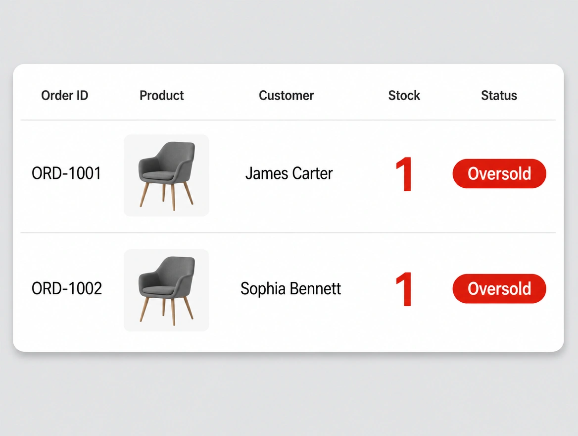 Two orders placed for the last remaining item in stock
