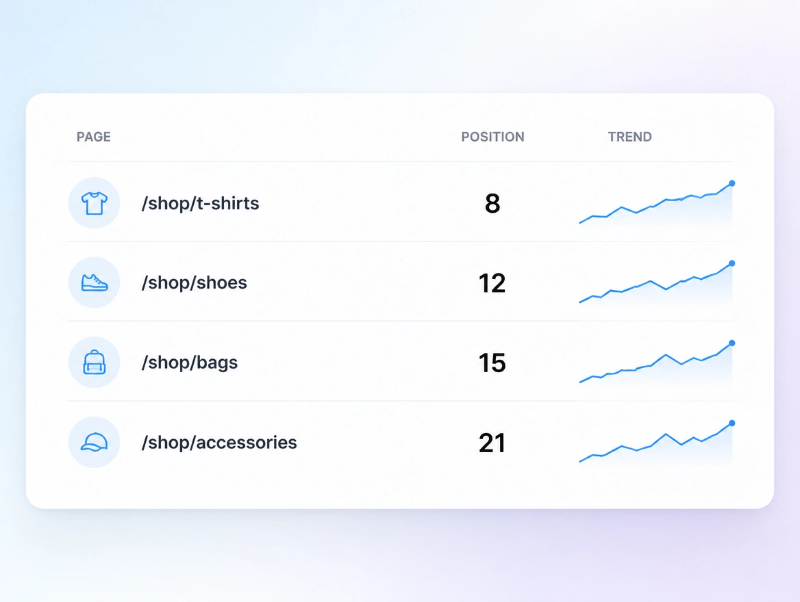 Website mockup showing e-commerce seo