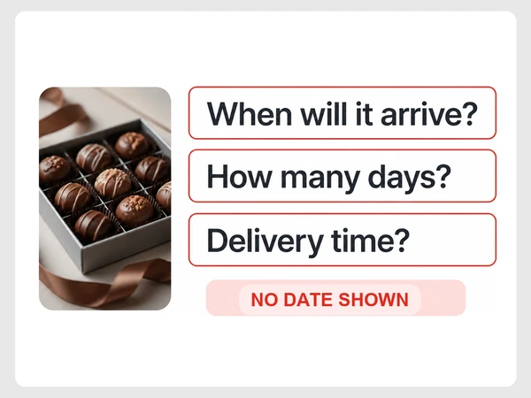 Kakao Isle Chocolate WhatsApp chat shows three customers asking when orders arrive, labeled No date shown.
