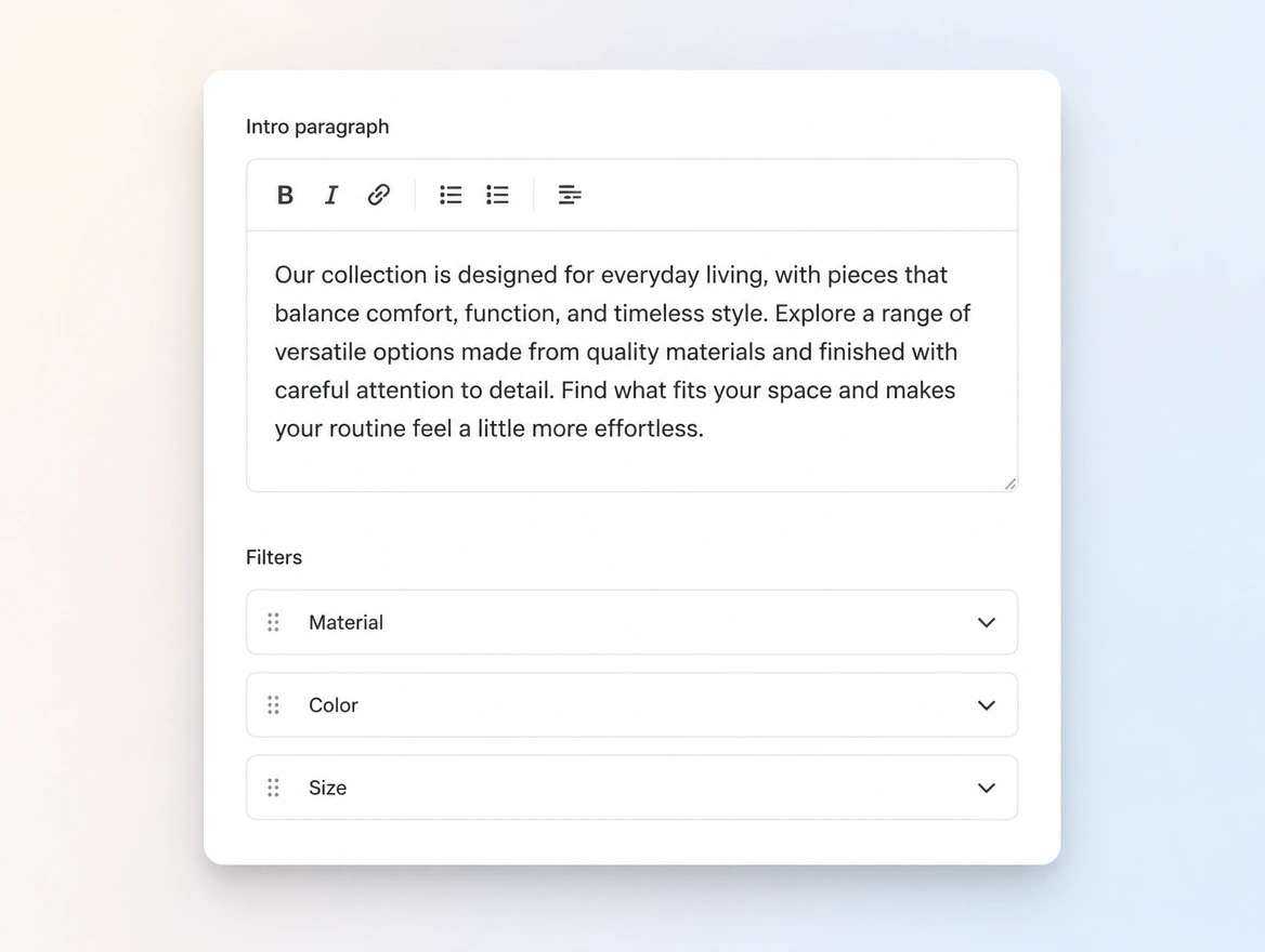 Website mockup showing e-commerce seo