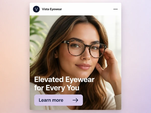 An Instagram feed advert introducing an eyewear brand to people who do not know it