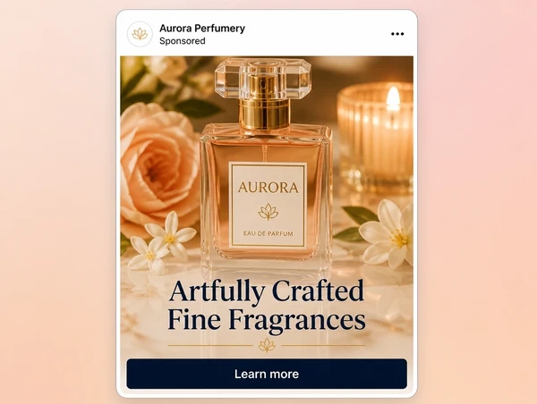 An Instagram feed advert introducing a perfumery to people who do not know it