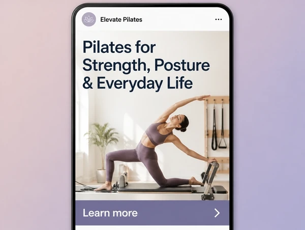 An Instagram feed advert introducing a pilates studio to people who do not know it